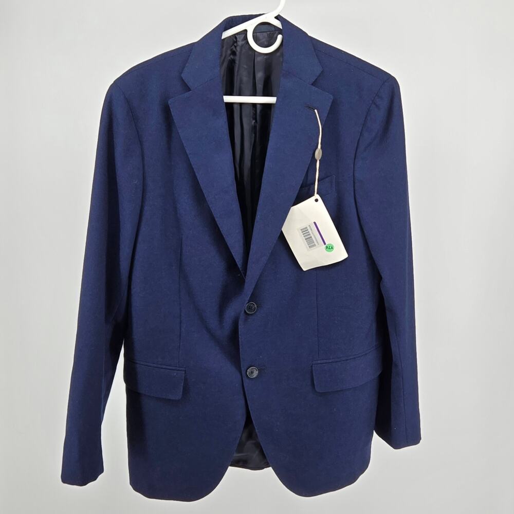 Caruso Mens Sport‎ Coat Blazer Suit Jacket Blue Wool Size 48 7R